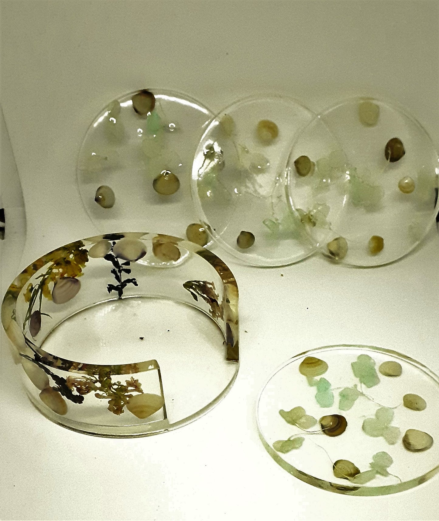 Ensemble de sous-verres en résine fait main