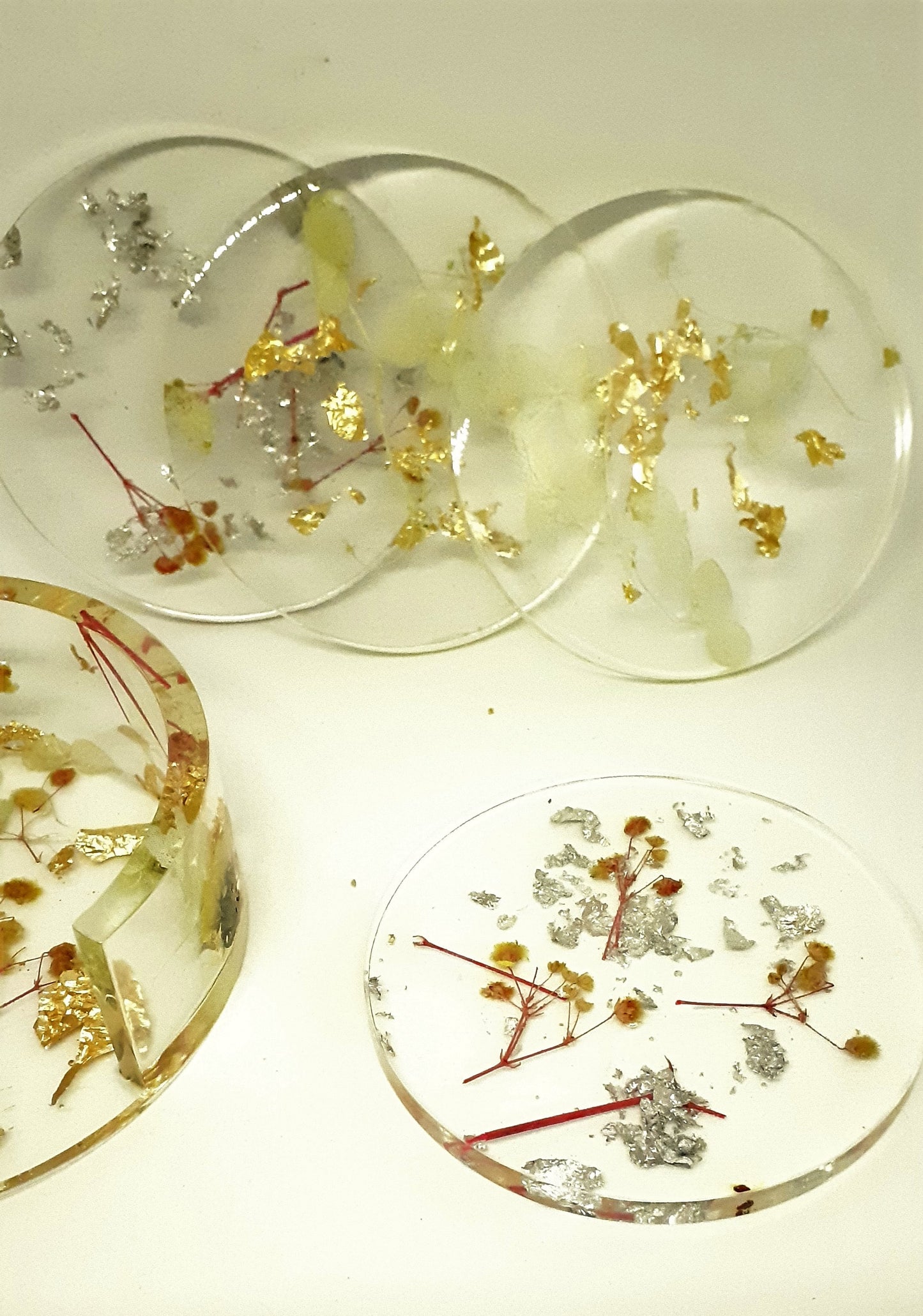 Ensemble de sous-verres en résine fait main