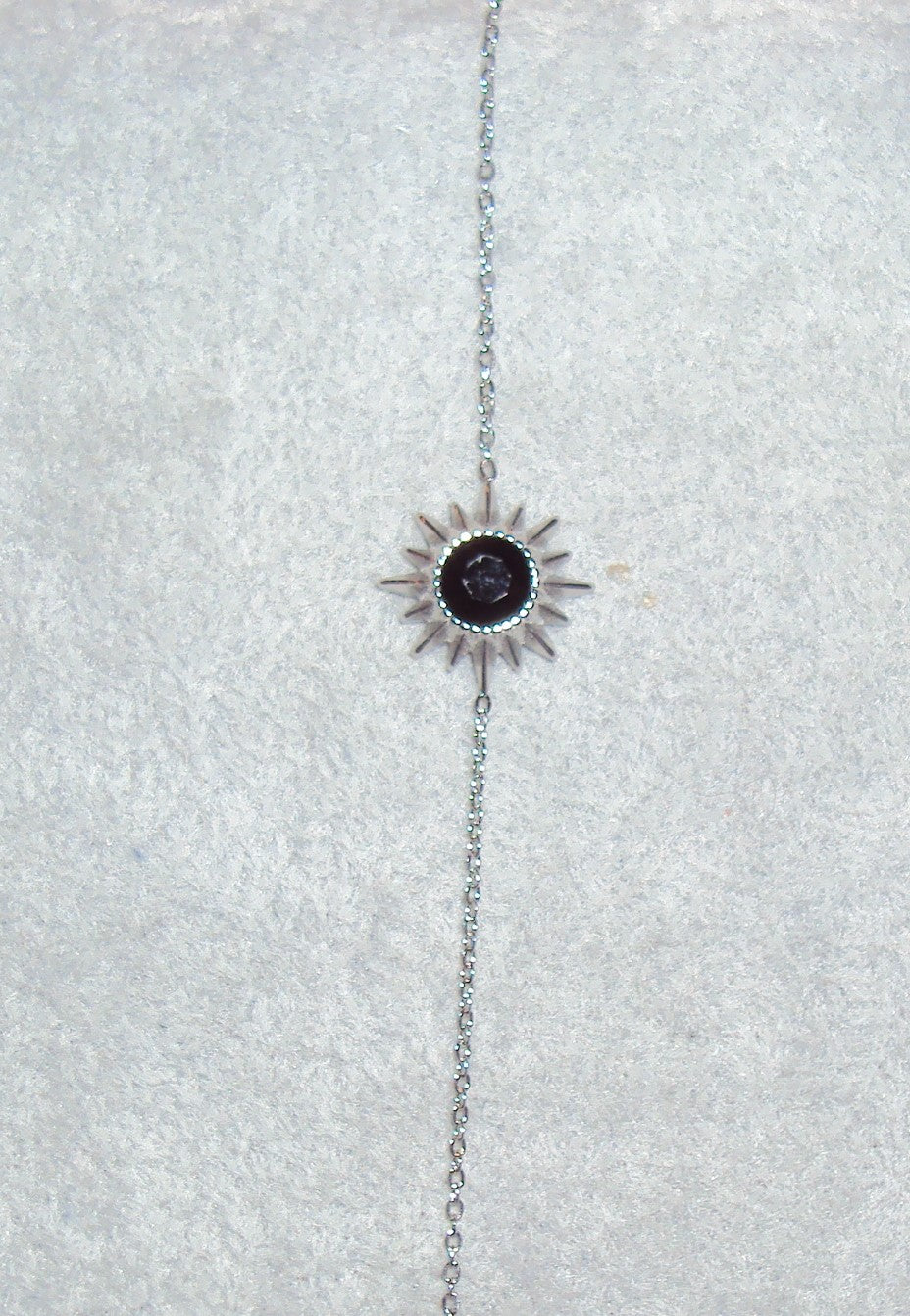 Ambre Bracelet soleil argenté avec sa pierre