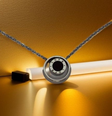 Collier Sixtine double rond argenté love