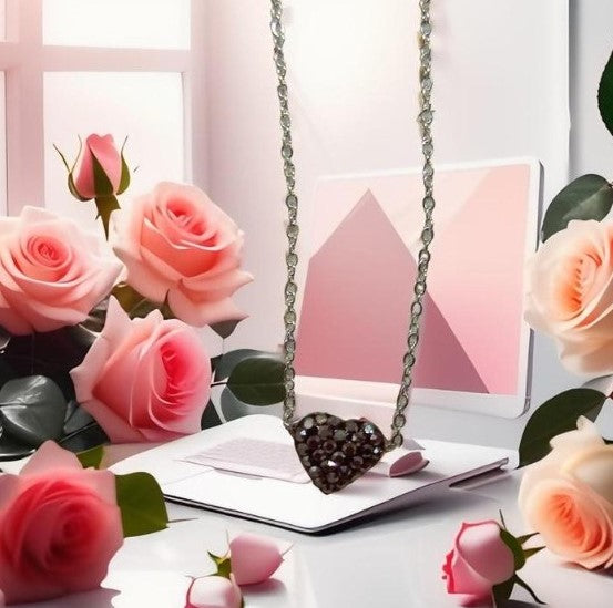 Collier Sixtine coeur en strass