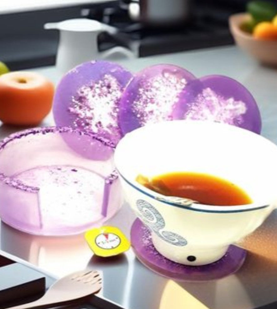 Ensemble de sous-verres en résine fait main