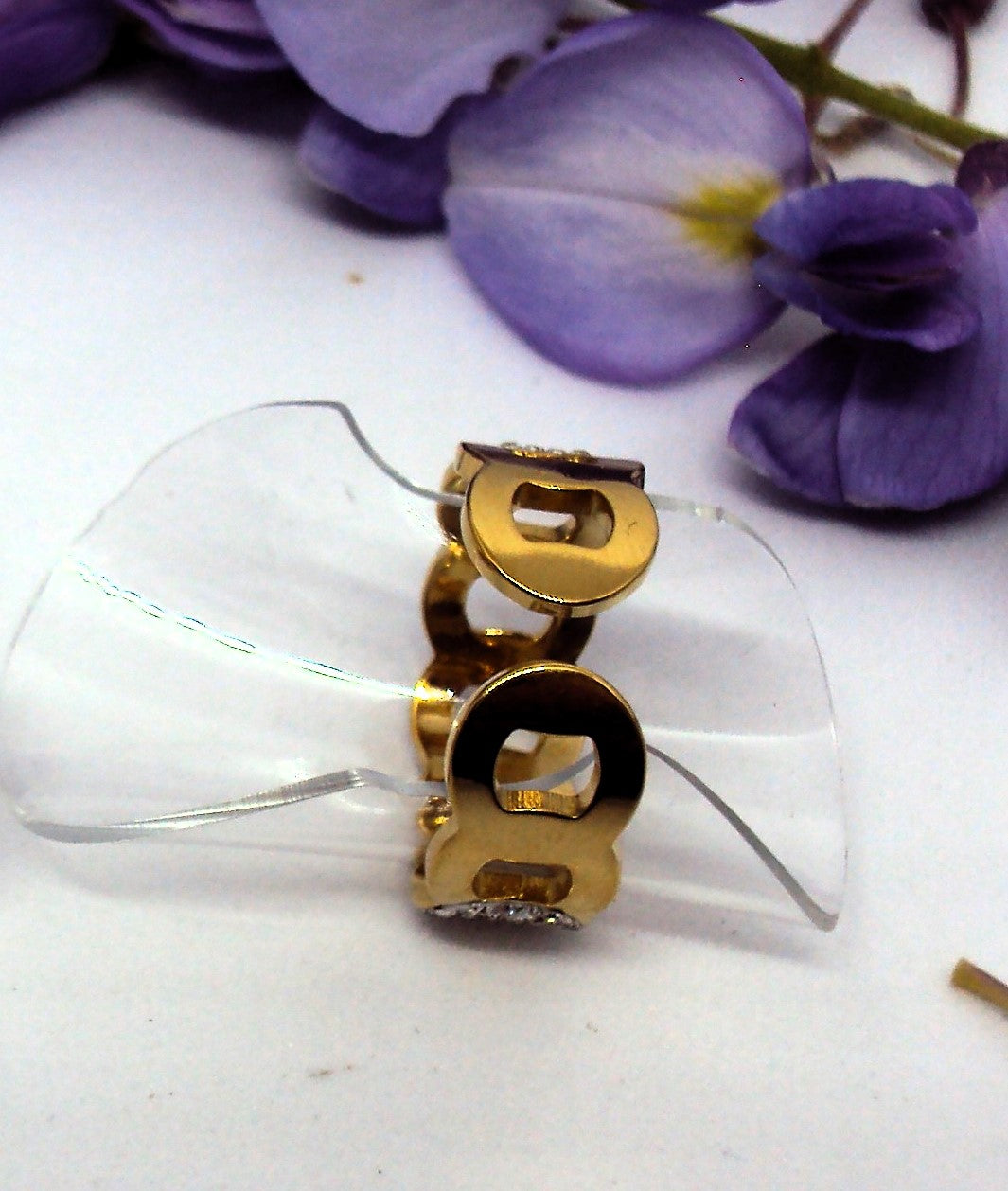 Ambre la Bague en zircon ajustable argentée ou dorée