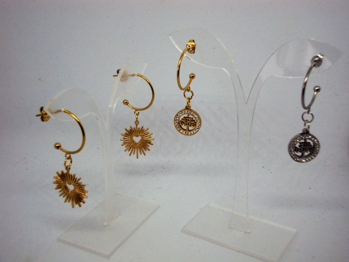 Boucles d'oreilles Sixtine demi créole et arbre de vie